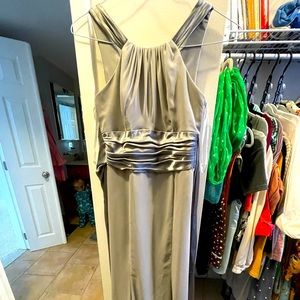 David’s Bridal Bridesmaid Dress - Silver - Size 2 - Full Length